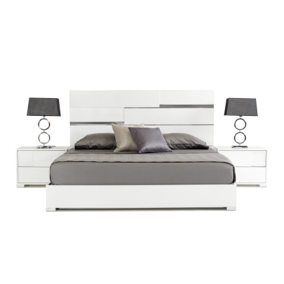 LA Furniture Eastern King Ancona Italian Modern White Bed VGACANCONA-BED-WHT-EK Contemporary Style by Vig Furnitrue Number 17587|17587A Catch Home Goods