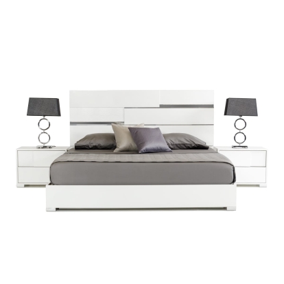 LA Furniture Eastern King Ancona Italian Modern White Bed VGACANCONA-BED-WHT-EK Contemporary Style by Vig Furnitrue Number 17587|17587A Catch Home Goods