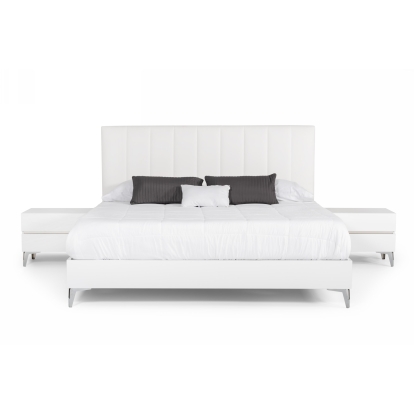 LA Furniture Angela Eastern King Italian Modern White Eco Leather Bedroom Set VGACANGELA-SET-EK Contemporary Style by Vig Furnitrue Number 76664 Catch Home Goods