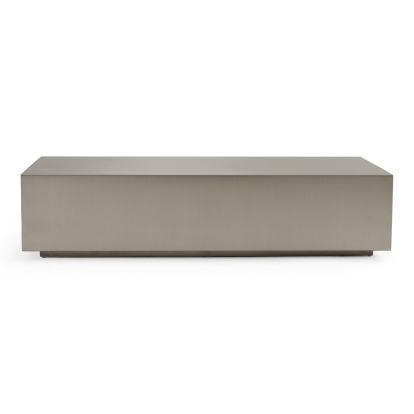 LA Furniture Anvil Modern Brushed Stainless Steel Rectangular Coffee Table VGVC-CT8368-L Contemporary Style by Vig Furnitrue Number 83032 Catch Home Goods