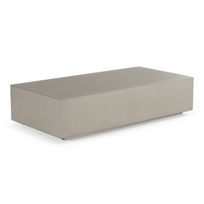 LA Furniture Anvil Modern Brushed Stainless Steel Rectangular Coffee Table VGVC-CT8368-L Contemporary Style by Vig Furnitrue Number 83032 Catch Home Goods