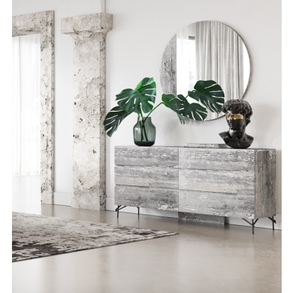 LA Furniture Aria Italian Modern Multi Grey with texture Round Mirror VGAC-ARIA-M Contemporary Style by Vig Furnitrue Number 79614 Catch Home Goods