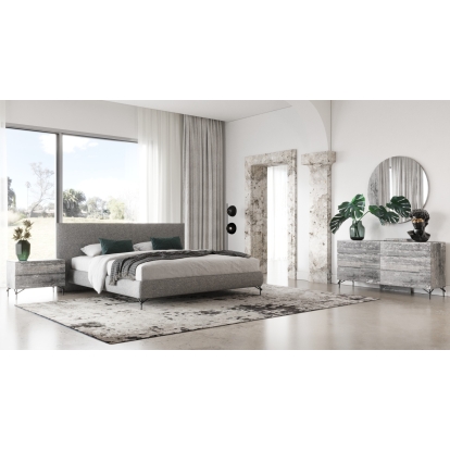 LA Furniture Aria Italian Modern Grey Fabric Q Bed VGAC-ARIA-BED-Q Contemporary Style by Vig Furnitrue Number 80035 Catch Home Goods