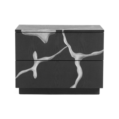 LA Furniture Aspen Modern Matte Brown Ash & Silver Nightstand VGVCN1801-NS Contemporary Style by Vig Furnitrue Number 81180 Catch Home Goods