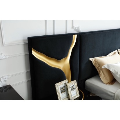 LA Furniture Aspen Eastern King Glam Black Velvet & Gold Bed VGVCBD1801-BLK-BED-EK Contemporary Style by Vig Furnitrue Number 78803 Catch Home Goods