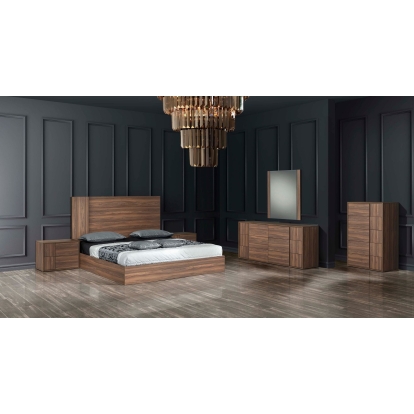 LA Furniture Asus Queen Italian Modern Walnut Bedroom Set VGACASUS-SET-Q Contemporary Style by Vig Furnitrue Number 77639 Catch Home Goods