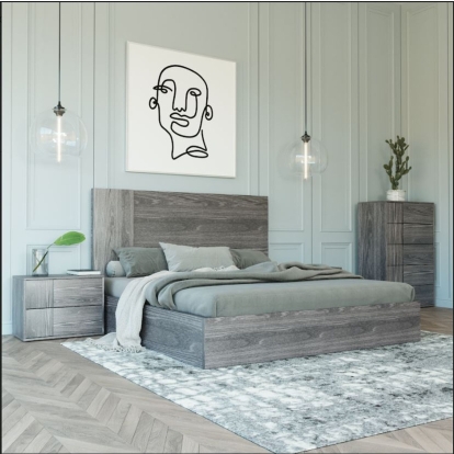 LA Furniture Eastern King Asus Italian Modern Elm Grey Bed VGACASUS-BED-GRY-2-EK Contemporary Style by Vig Furnitrue Number 78049 Catch Home Goods