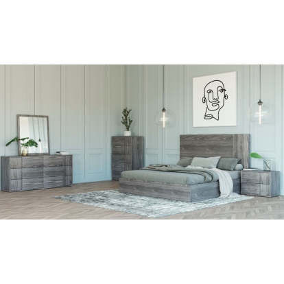 LA Furniture Eastern King Asus Italian Modern Elm Grey Bedroom Set VGACASUS-SET-GRY-EK Contemporary Style by Vig Furnitrue Number 78277 Catch Home Goods