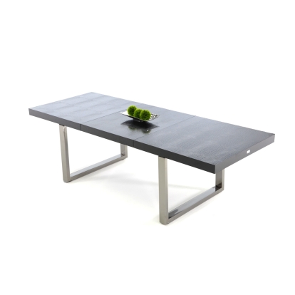 LA Furniture Skyline Modern Black Crocodile Lacquer Extendable Dining Table VGUNAC803-255-B Contemporary Style by Vig Furnitrue Number 12640 Catch Home Goods