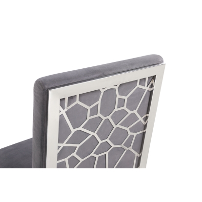LA Furniture Reba Modern Grey Velvet & Stainless Steel Dining Chair (Set of 2) VGVCB0258-GRYSTL Contemporary Style by Vig Furnitrue Number 75518Z Catch Home Goods