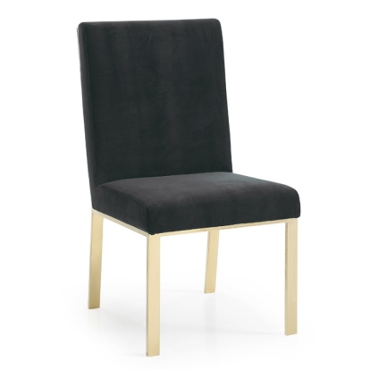 LA Furniture Reba Modern Black Velvet & Gold Dining Chair (Set of 2) VGVCB0258G-BLK Contemporary Style by Vig Furnitrue Number 75023Z Catch Home Goods