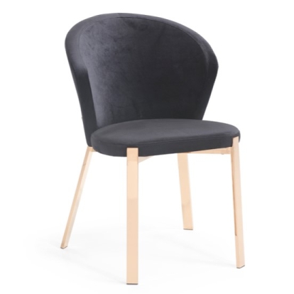 LA Furniture Nadia Modern Black Velvet & Rosegold Dining Chair (Set of 2) VGVCB209-BLKRG Contemporary Style by Vig Furnitrue Number 74840Z Catch Home Goods