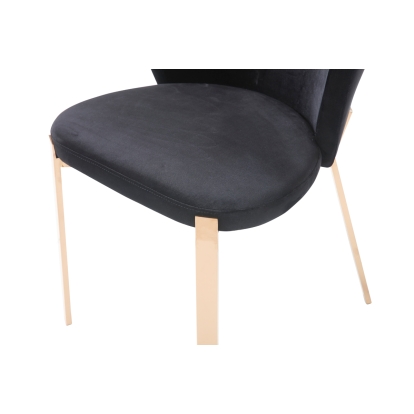 LA Furniture Nadia Modern Black Velvet & Rosegold Dining Chair (Set of 2) VGVCB209-BLKRG Contemporary Style by Vig Furnitrue Number 74840Z Catch Home Goods