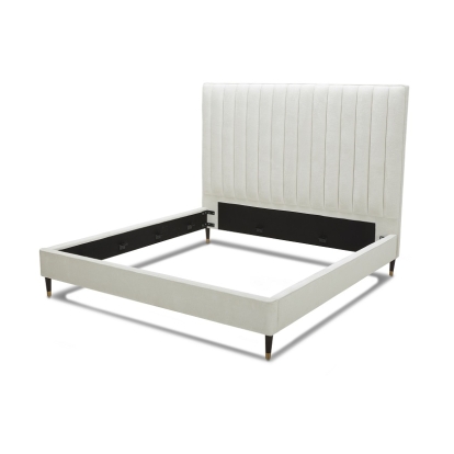 LA Furniture Hemlock Contemporary White Fabric EK Bed VGKK-B606-WHT-BED-EK Contemporary Style by Vig Furnitrue Number 79766 Catch Home Goods