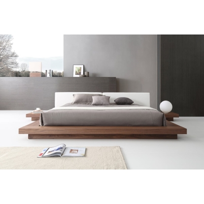 LA Furniture Eastern King Opal Modern Walnut & White Platform Bed VGVCBD855-WALWHT-EK Contemporary Style by Vig Furnitrue Number 73485A Catch Home Goods