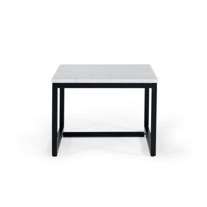 LA Furniture Baca White Marble + Black Metal End Table VGGMM-ET-1580-WHT-ET Contemporary Style by Vig Furnitrue Number 79101 Catch Home Goods