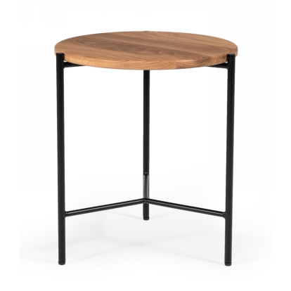 LA Furniture Bacone Industrial Oak and Black Iron End Table VGAFFV19-ST1 Contemporary Style by Vig Furnitrue Number 76702 Catch Home Goods