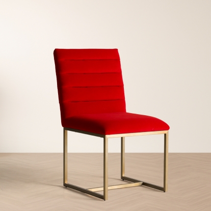 LA Furniture Barker Modern Burnt Orange & Brush Gold Dining Chair (Set of 2) VGGMDC-1251A-ORG Contemporary Style by Vig Furnitrue Number 78095Z Catch Home Goods