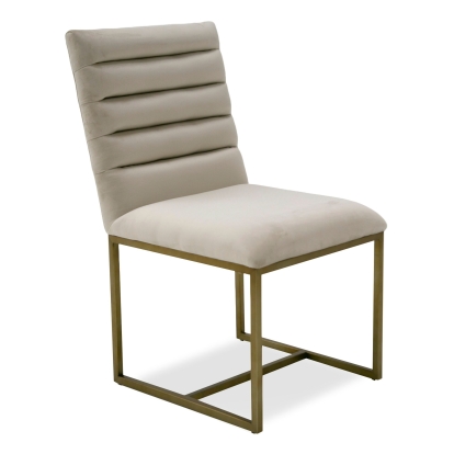 LA Furniture Barker Modern Beige & Brush Gold Dining Chair (Set of 2) VGGMDC-1251A-DC Contemporary Style by Vig Furnitrue Number 78287Z Catch Home Goods