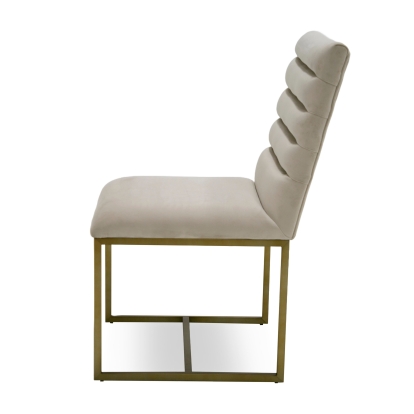 LA Furniture Barker Modern Beige & Brush Gold Dining Chair (Set of 2) VGGMDC-1251A-DC Contemporary Style by Vig Furnitrue Number 78287Z Catch Home Goods