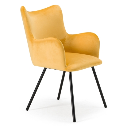 LA Furniture Barrett Modern Yellow Velvet Dining Chair VGYFDC1040-YEL-DC Contemporary Style by Vig Furnitrue Number 78623 Catch Home Goods