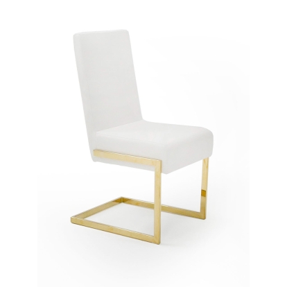 LA Furniture Batavia Modern White & Gold Dining Chair (Set of 2) VGEWF3131BM-WHT-DC Contemporary Style by Vig Furnitrue Number 79218Z Catch Home Goods