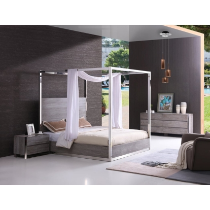 LA Furniture Eastern King Arlene Modern Grey Elm & Stainless Steel Bedroom Set VGVCBD008A-SET-EK Contemporary Style by Vig Furnitrue Number 74169 Catch Home Goods