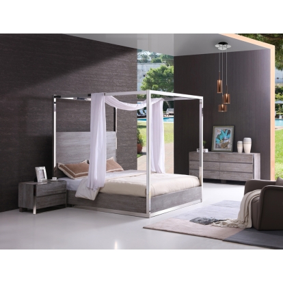 LA Furniture Eastern King Arlene Modern Grey Elm & Stainless Steel Bedroom Set VGVCBD008A-SET-EK Contemporary Style by Vig Furnitrue Number 74169 Catch Home Goods
