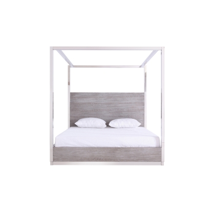 LA Furniture Arlene Modern Grey Elm & Stainless Steel Canopy Bed VGVCBD008A Contemporary Style by Vig Furnitrue Number 74170|73952A Catch Home Goods