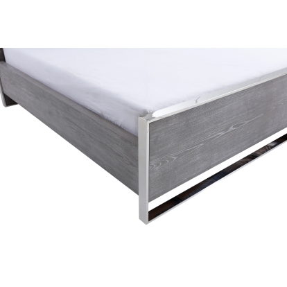 LA Furniture Charlene Modern Grey Elm & Stainless Steel Bedroom Set VGVC-CHARLENE-SET Contemporary Style by Vig Furnitrue Number 80258|80259 Catch Home Goods
