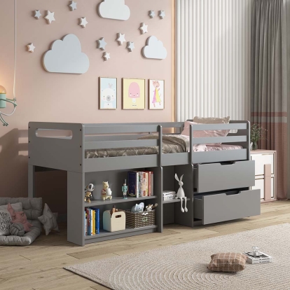 Acme Fabiana Twin Loft Bed with Storage Model BD01375