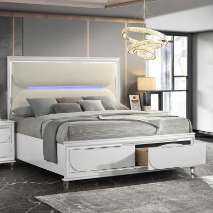 Acme Tarian Queen Bed with LED & Storage Model BD02317Q