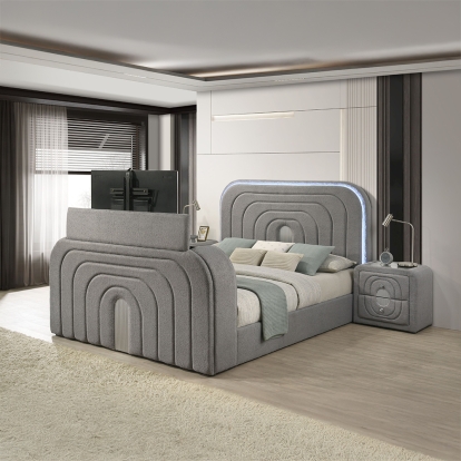 Acme Shelyn Queen Bed with Led, TV Stand, Fireplace & Bluetooth Model BD05652Q