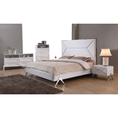 LA Furniture Eastern King Candid Modern White Bedroom Set VGVCBD1109-SET-EK Contemporary Style by Vig Furnitrue Number 73314 Catch Home Goods