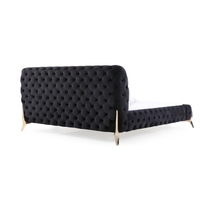 LA Furniture Legend Modern Black Velvet & Gold Bed VGVCBD8111-BLKGLD Contemporary Style by Vig Furnitrue Number 74035|74036|77718 Catch Home Goods