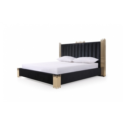 LA Furniture California King Token Modern Black & Gold Bed VGVCBD815-BED-CK Contemporary Style by Vig Furnitrue Number 77956 Catch Home Goods