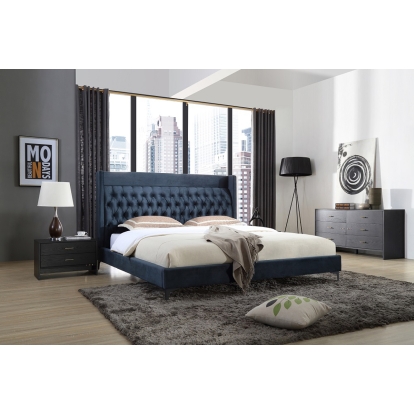 LA Furniture Eastern King Wales Modern Blue Fabric Bed VGVCBD8910-BLU-EK Contemporary Style by Vig Furnitrue Number 72926 Catch Home Goods