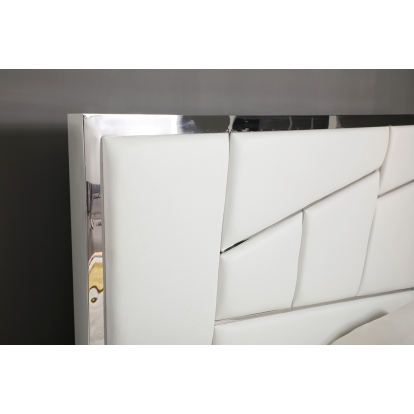 LA Furniture Chrysler Modern White Bonded Leather Bed VGVCBD8978-WHT Contemporary Style by Vig Furnitrue Number 75854|75855 Catch Home Goods