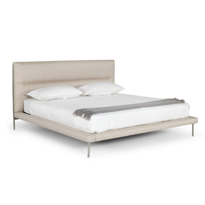 LA Furniture Bergeron + Lorenzo Contemporary Cream Fabric + Light Oak 4-Piece Bedroom Set VGOD-BERGERON-LORENZO-SET Contemporary Style by Vig Furnitrue Number 86167|86168 Catch Home Goods