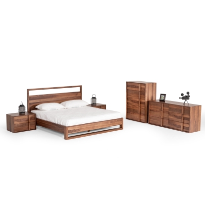 LA Furniture California King Berlin Modern Walnut Bed VGMABR-92-CK Contemporary Style by Vig Furnitrue Number 78018 Catch Home Goods