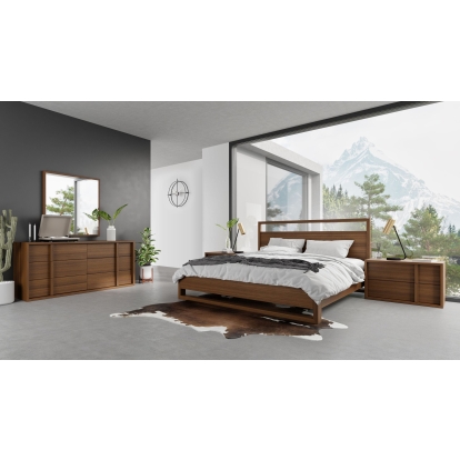 LA Furniture Eastern King Berlin Modern Walnut Bedroom Set VGMABR-92-SET-EK Contemporary Style by Vig Furnitrue Number 77856 Catch Home Goods