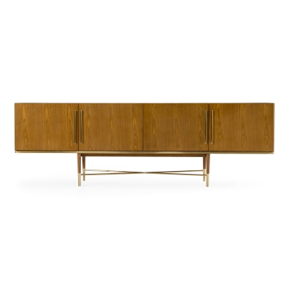 LA Furniture Bernard Mid-Century Modern Walnut & Gold Buffet VGCSSB-17118 Contemporary Style by Vig Furnitrue Number 75543 Catch Home Goods