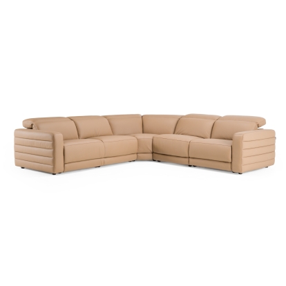 LA Furniture Bianca Modern Brown Leather Sectional Sofa with 3 Recliners VGKV-KM.6361-SECT-MOCHA Contemporary Style by Vig Furnitrue Number 82807 Catch Home Goods