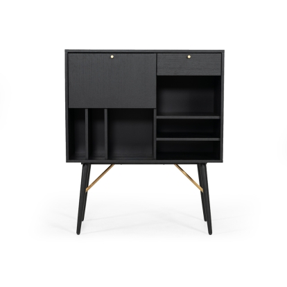 LA Furniture Billy Modern Black Oak & Gold Tall Buffet VGDWJ9584-1 Contemporary Style by Vig Furnitrue Number 74855 Catch Home Goods