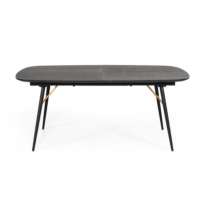 LA Furniture Billy Modern Black Oak & Gold Extendable Dining Table VGDWJ3498 Contemporary Style by Vig Furnitrue Number 74857 Catch Home Goods