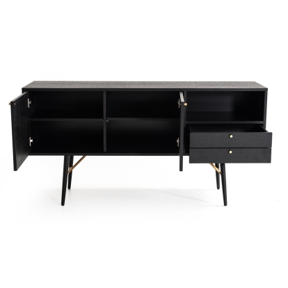 LA Furniture Billy Modern Black Oak & Gold Buffet VGDWJ9580-1 Contemporary Style by Vig Furnitrue Number 74859 Catch Home Goods