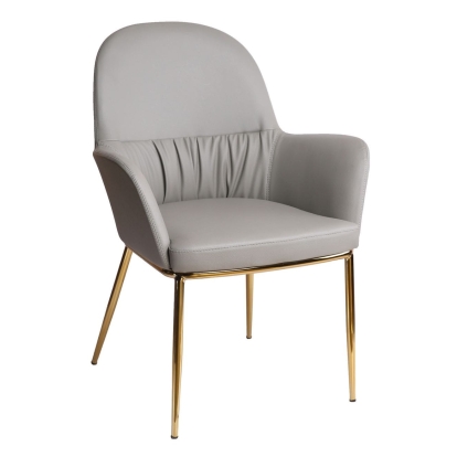 LA Furniture Blanton Modern Grey Leatherette & Gold Accent Chair VGOBTY148-GRY-CH Contemporary Style by Vig Furnitrue Number 79034 Catch Home Goods