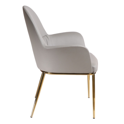 LA Furniture Blanton Modern Grey Leatherette & Gold Accent Chair VGOBTY148-GRY-CH Contemporary Style by Vig Furnitrue Number 79034 Catch Home Goods
