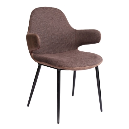 LA Furniture Bontura Modern Brown Fabric & Leatherette Accent Chair VGOBTY147-BRN-CH Contemporary Style by Vig Furnitrue Number 79032 Catch Home Goods