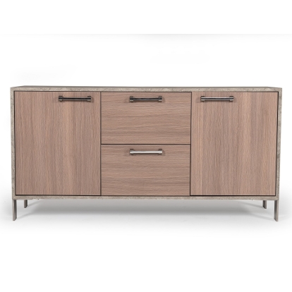LA Furniture Boston Modern Brown Oak & Faux Concrete Office File Cabinet VGANBOSTON-FC Contemporary Style by Vig Furnitrue Number 75560 Catch Home Goods